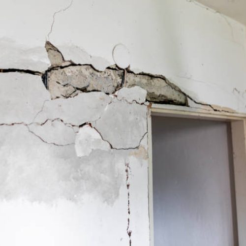 Crack in the wall of a home Crack in the wall of a home